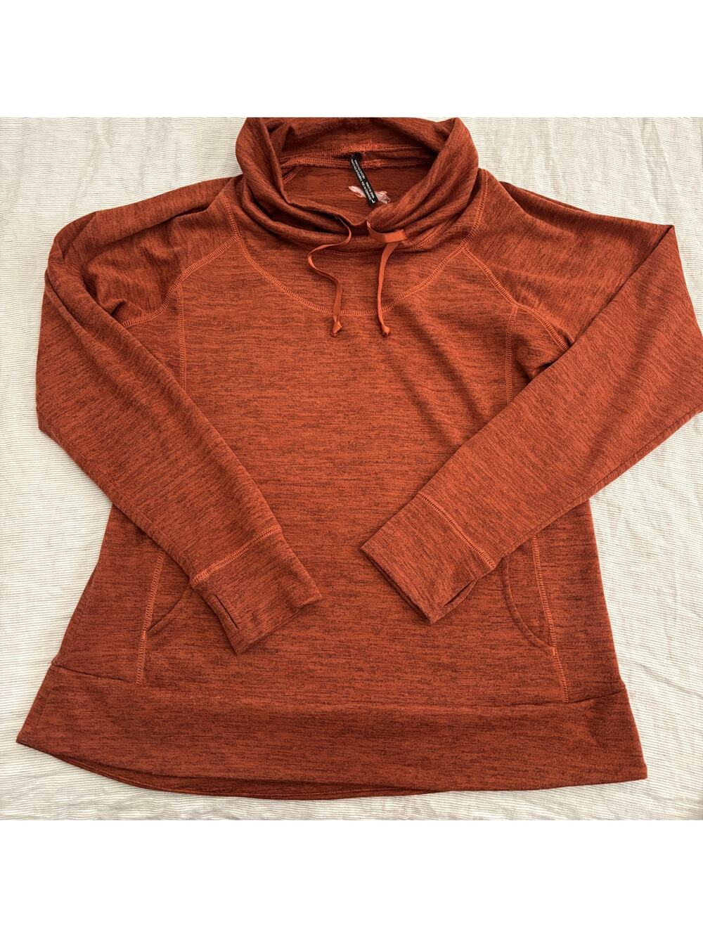 Kühl Women’s long sleeve rust orange knit mock neck sweater size large